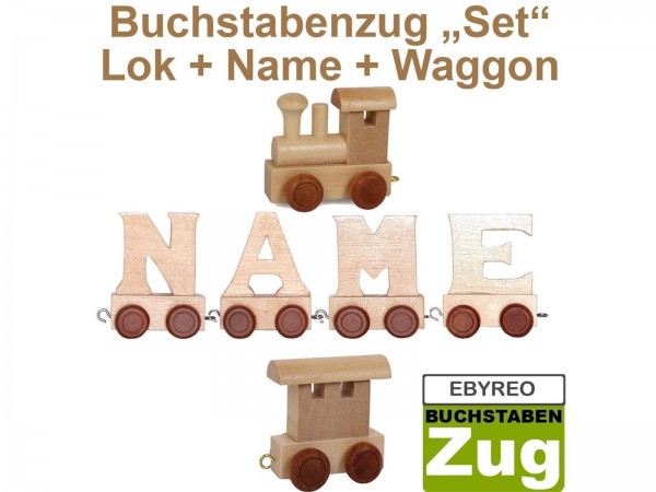 EbyReo® Buchstabenzug Lok + Arvid + Endwaggon