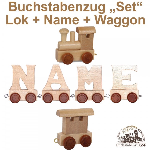 EbyReo® Buchstabenzug Lok + Lilly + Endwaggon